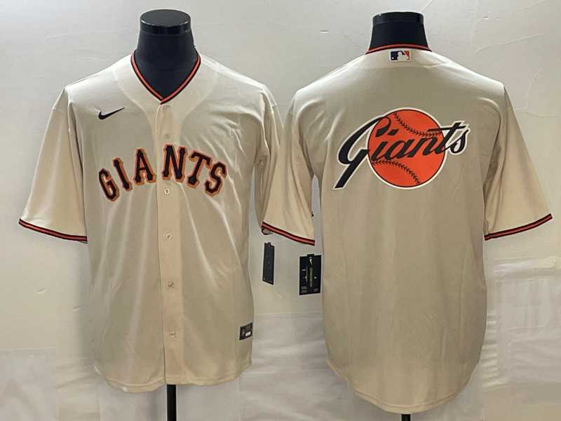 Mens San Francisco Giants Cream Team Big Logo Cool Base Stitched Baseball Jersey->san francisco giants->MLB Jersey